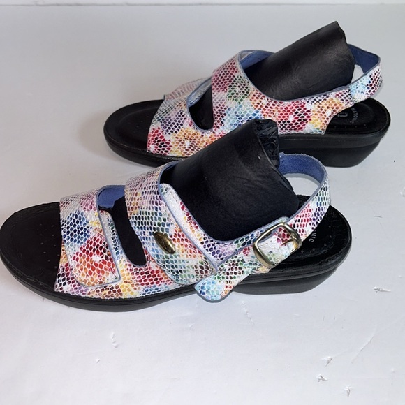 Spring step “ Flexus” Colorful Crocodile Leather Walking Sandals Women’s size 8 - Picture 3 of 11